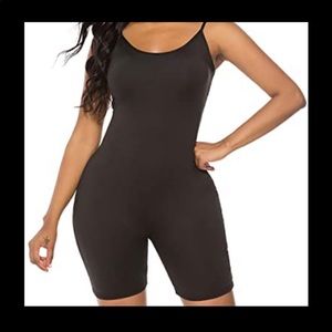 Black with neon stripe romper